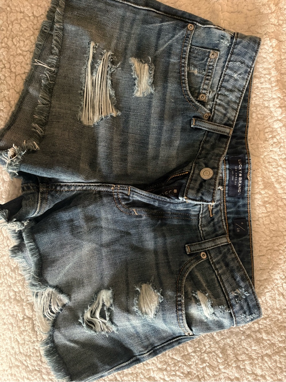Lucky Brand Light Blue Denim Shorts with Contrast Stitching